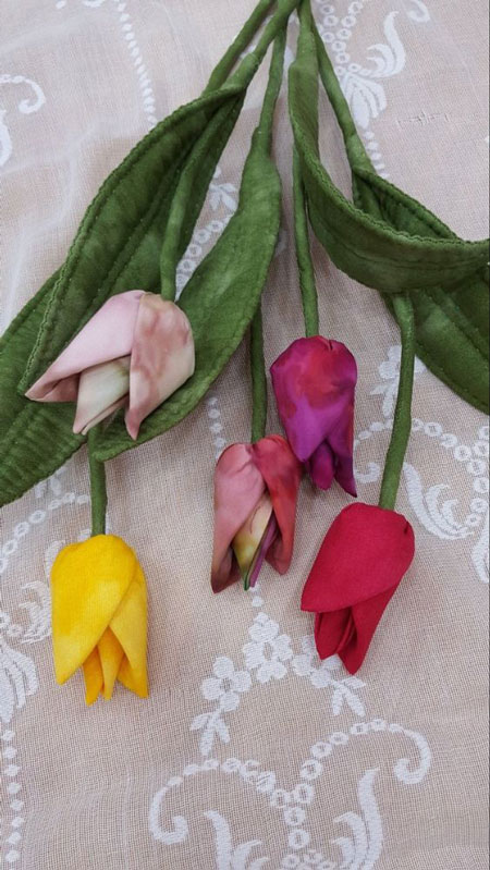 поделки цветы из ткани для детей 2