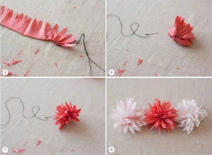 поделки цветы из ткани своими руками пошаговая инструкция для начинающих 4