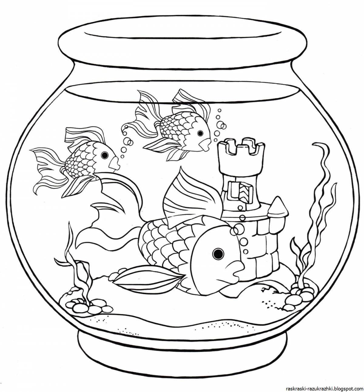 раскраска аквариумные рыбки средняя группа 2