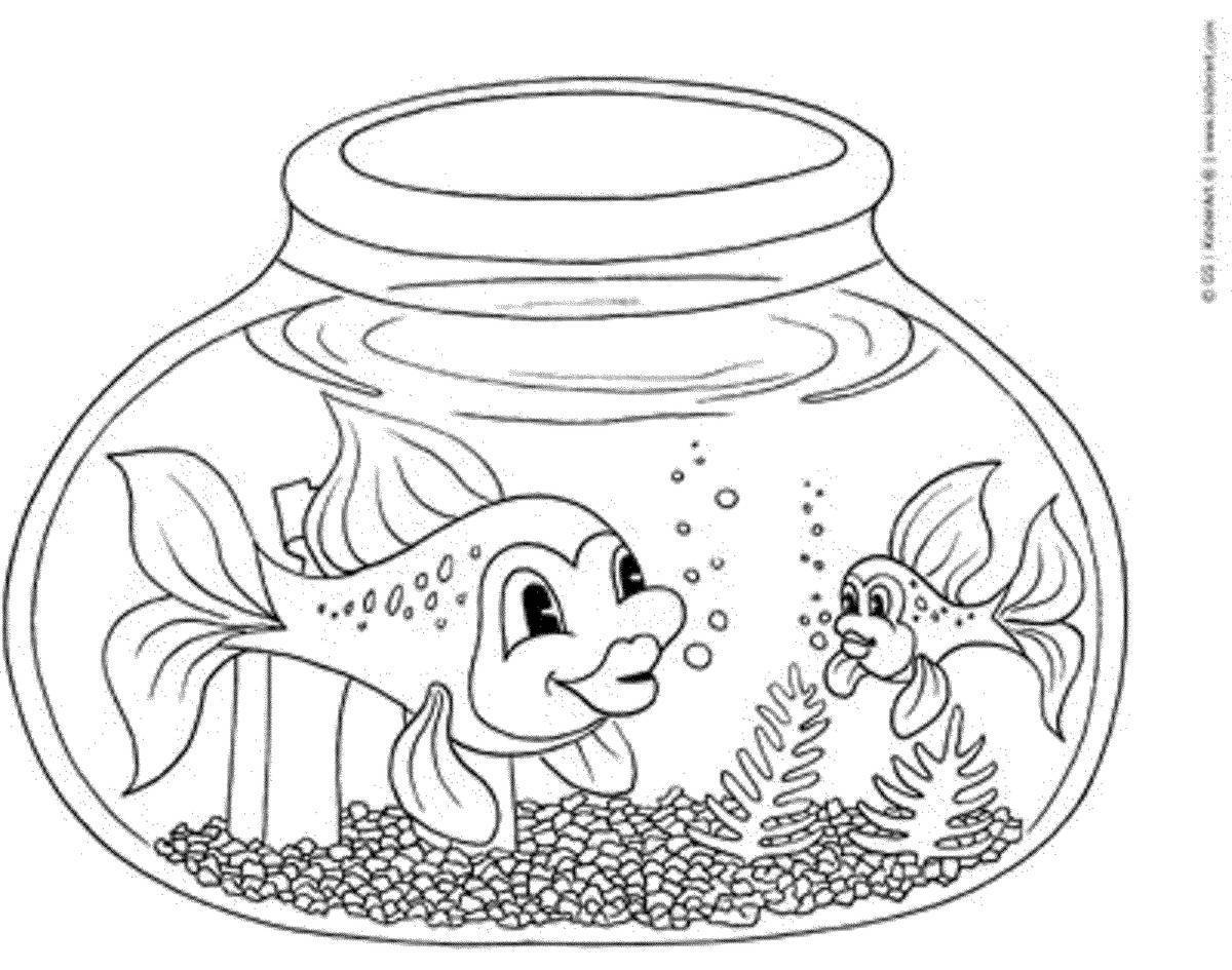 раскраска аквариумные рыбки 9