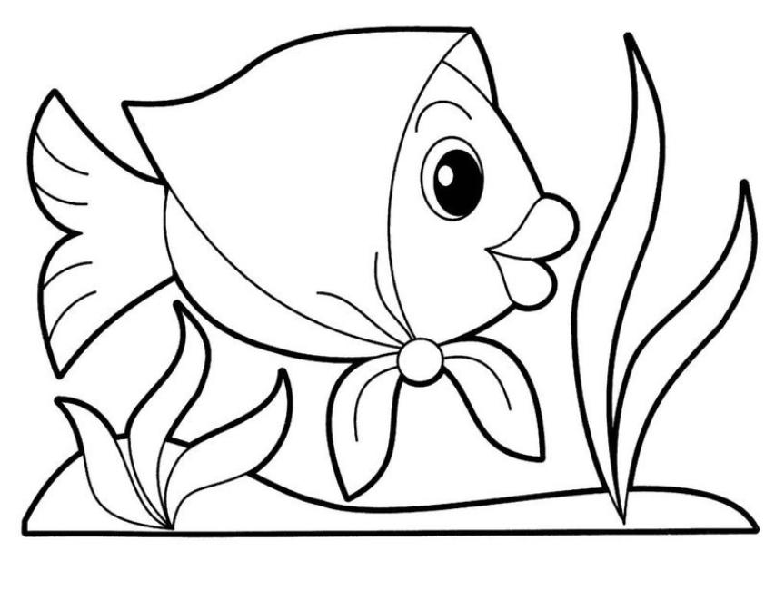 раскраска рыбки в аквариуме для детей 3-4 лет распечатать 4