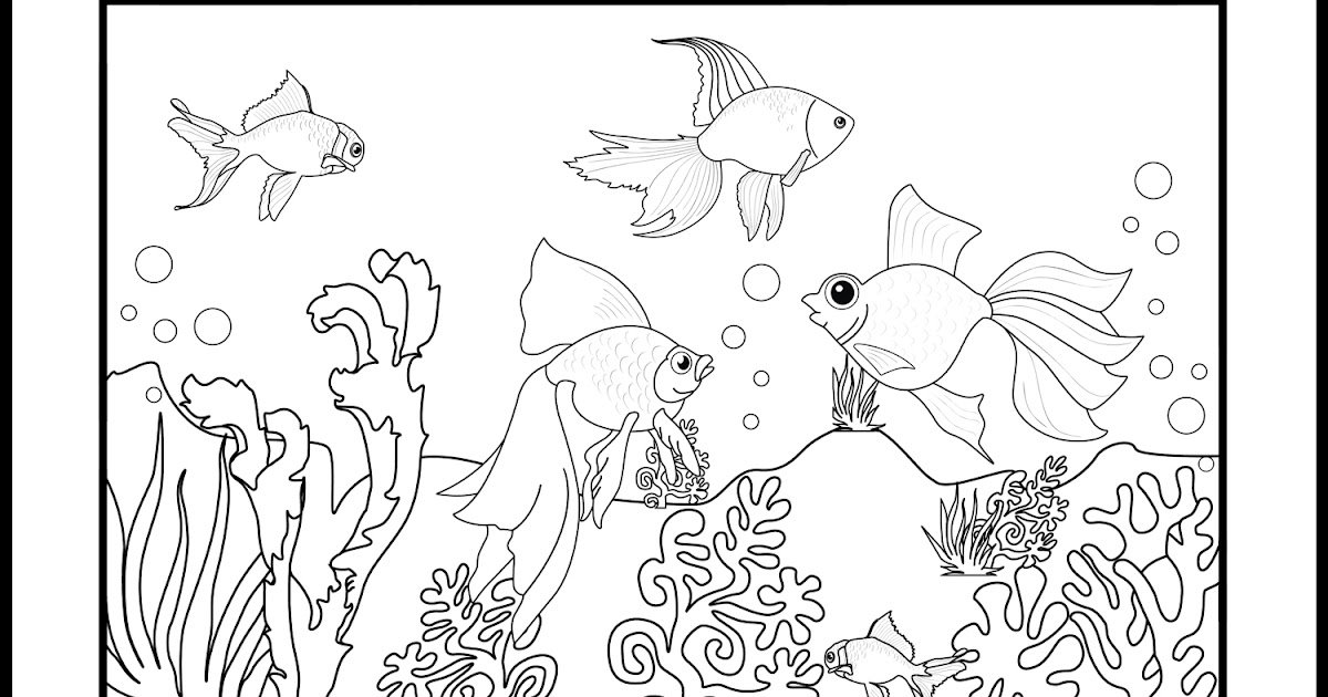 раскраска рыбки в аквариуме для детей 3-4 лет распечатать 7