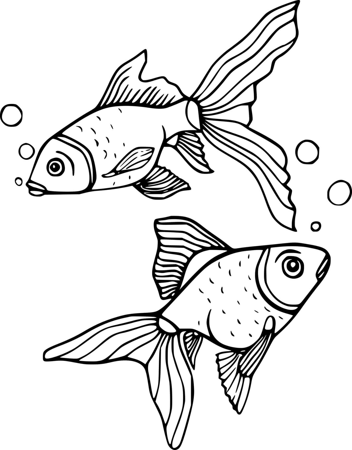 раскраска аквариумные рыбки средняя группа 8
