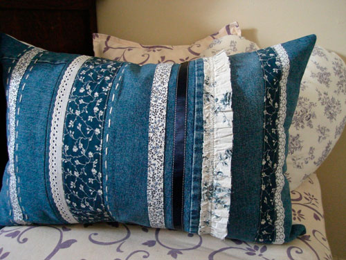 подушки из старых джинсов выкройки 3