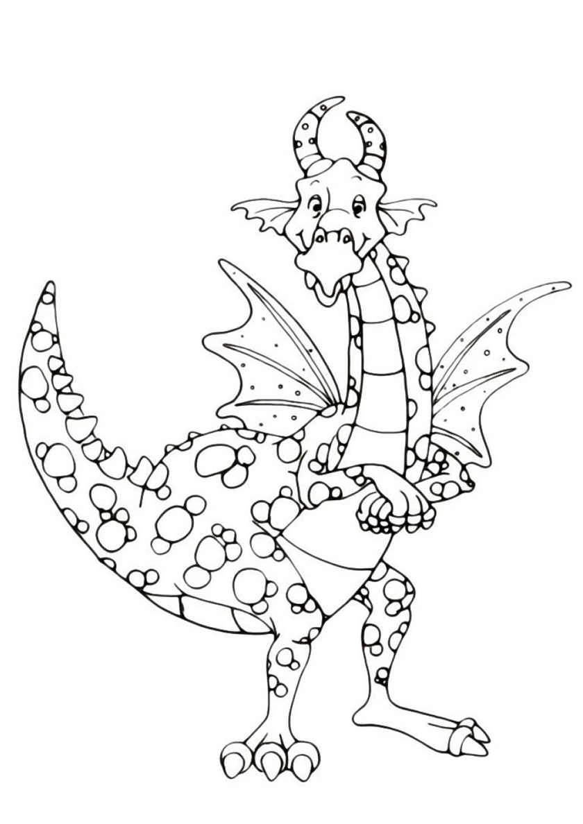 раскраска дракон для детей распечатать бесплатно 10
