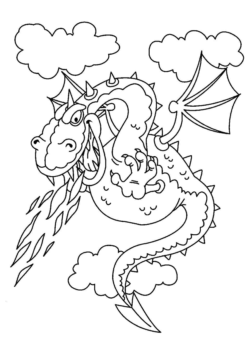картинки раскраски дракона для детей 2