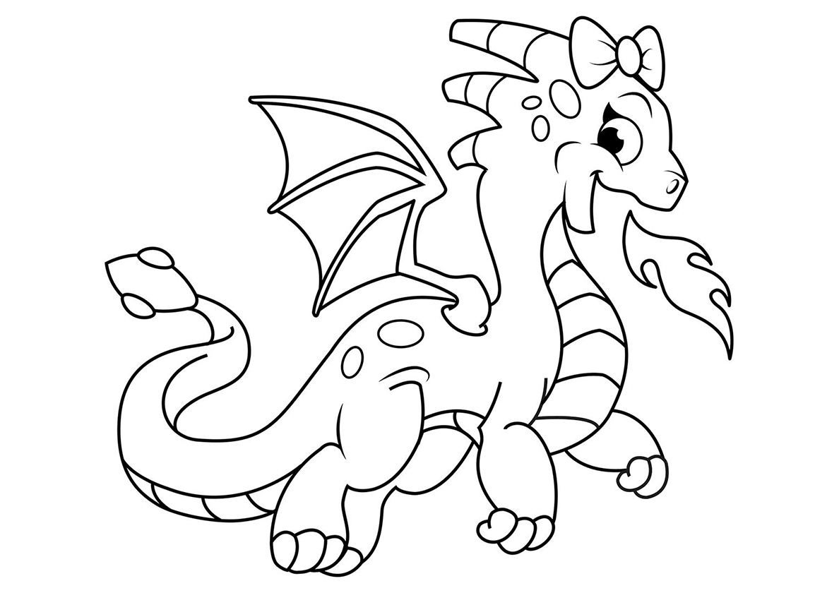 картинки раскраски дракона для детей распечатать