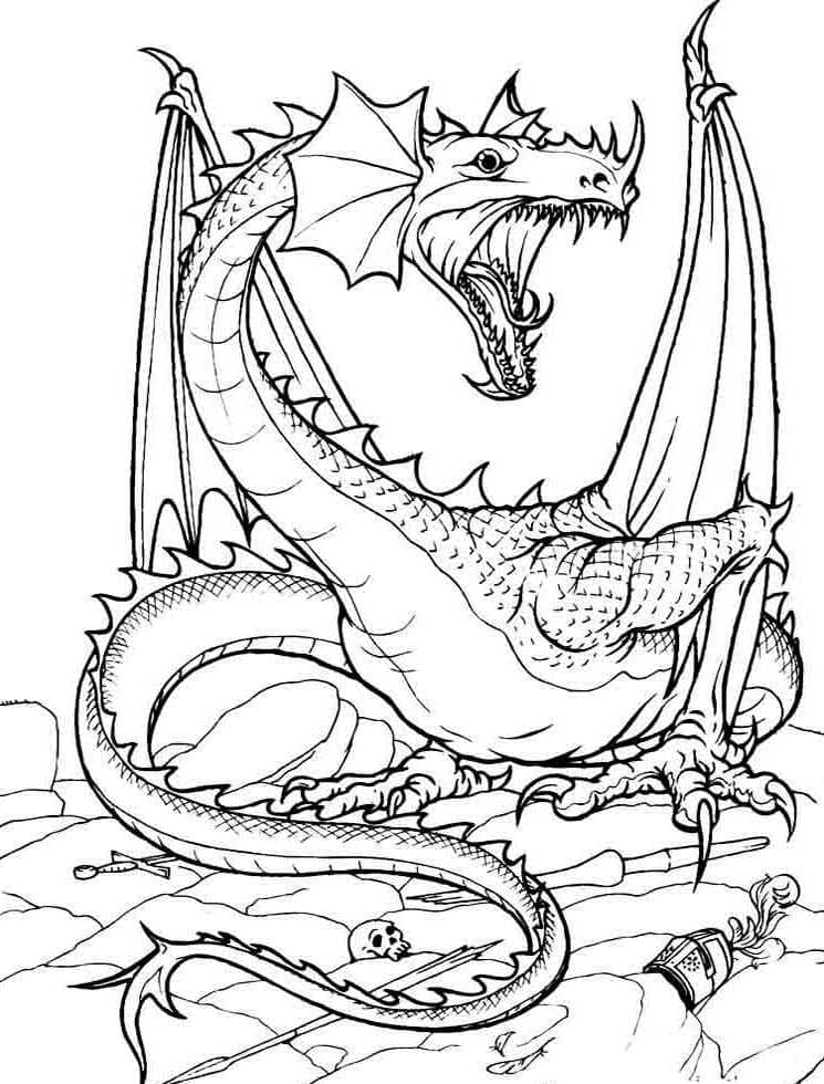 картинки раскраски дракона для детей распечатать 8