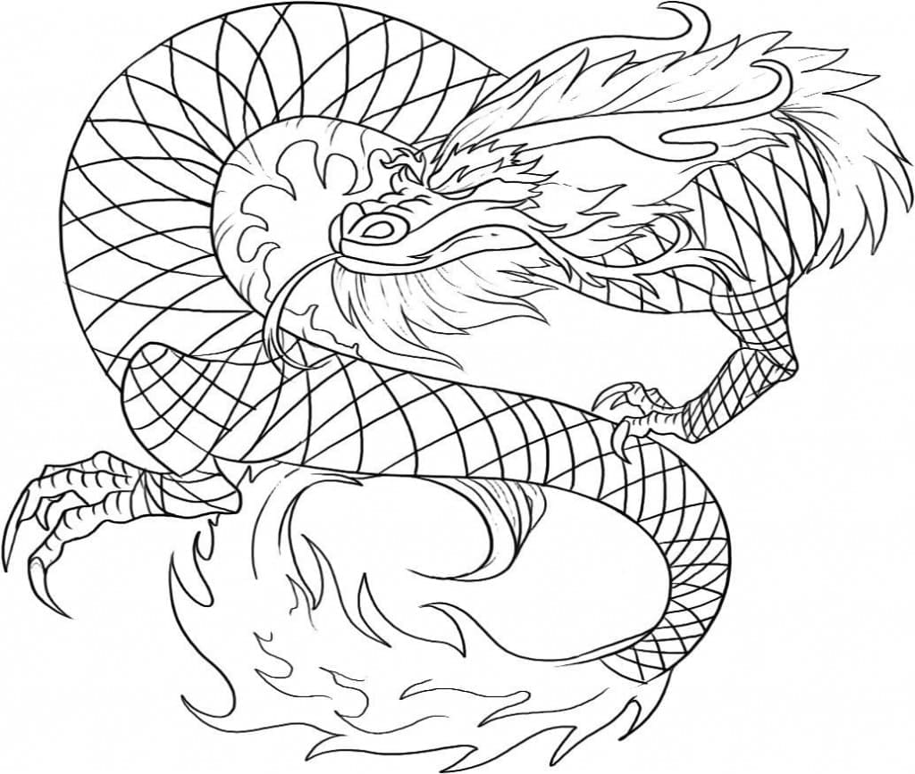 китайский дракон раскраска для детей распечатать 10