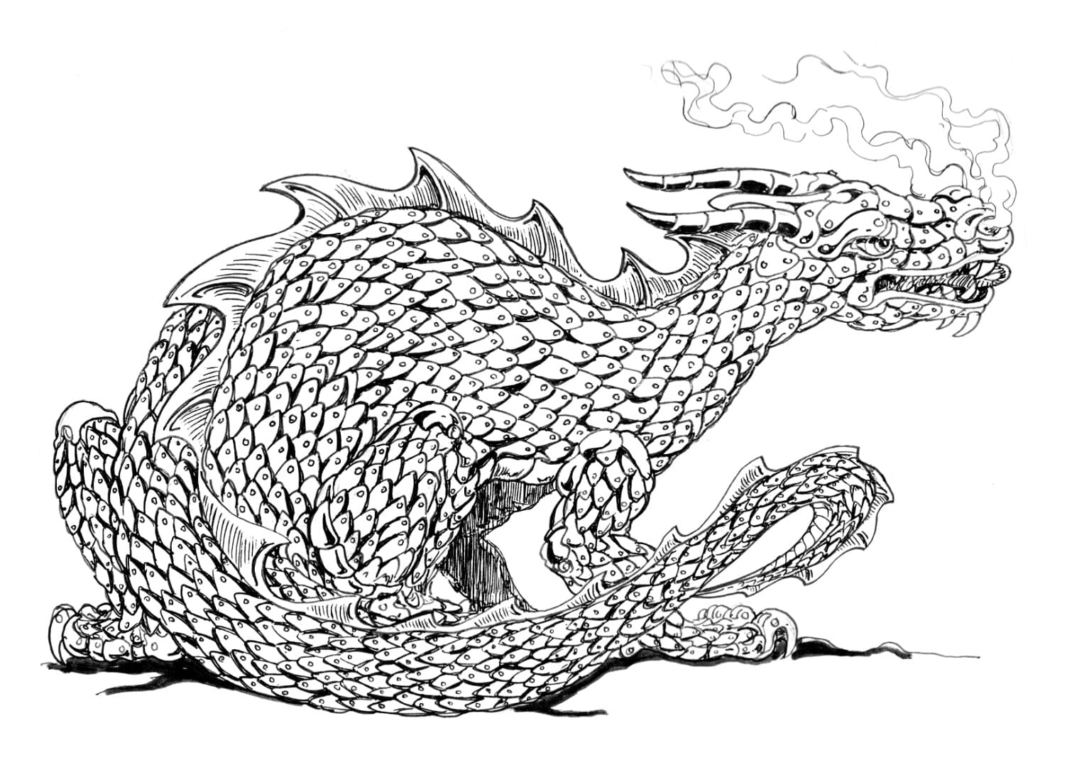 китайский дракон раскраска для детей 6