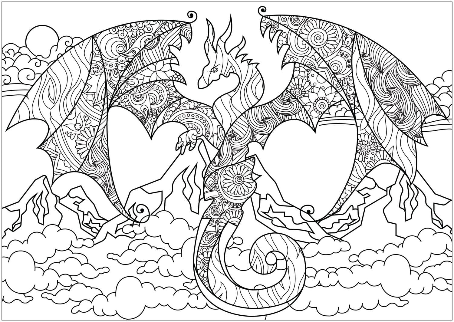китайский дракон раскраска для детей распечатать бесплатно 7