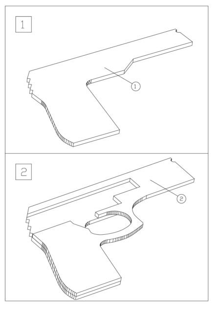как сделать пистолет из бумаги который стреляет бумагой с резинкой 3