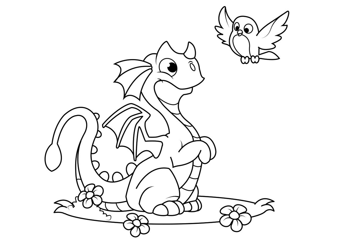 раскраска дракон для детей распечатать бесплатно 7
