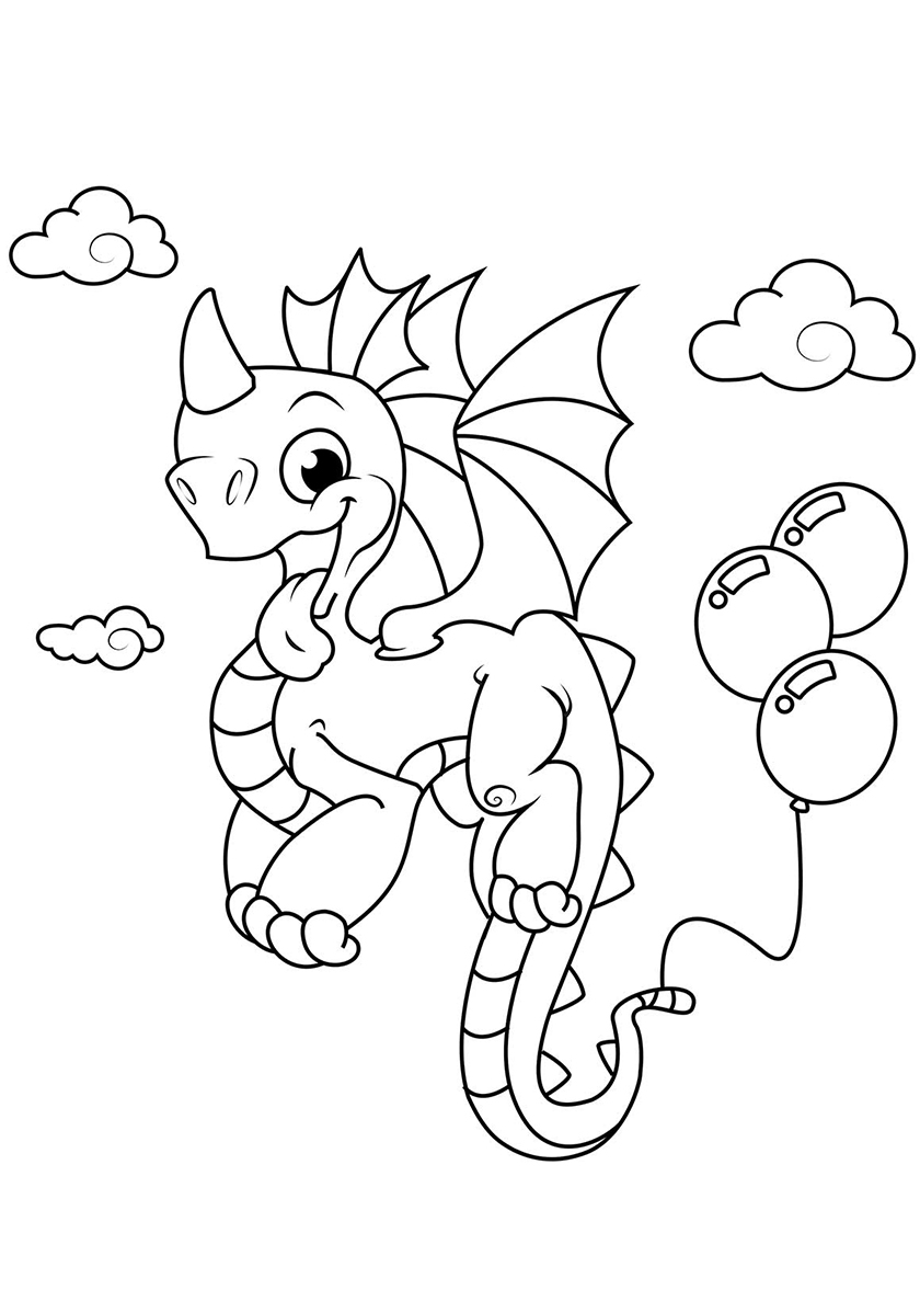 раскраска для детей дракон беззубик 10