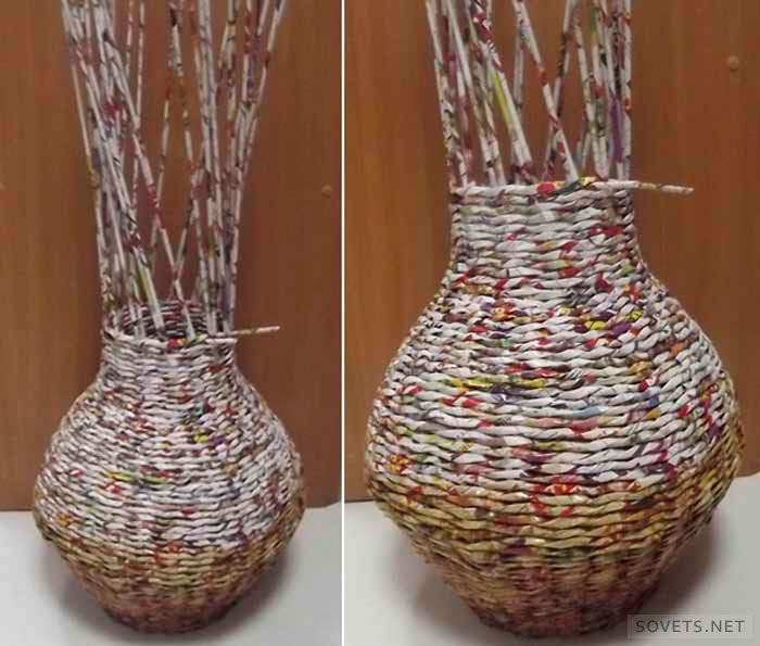 напольная ваза из джута своими руками 8