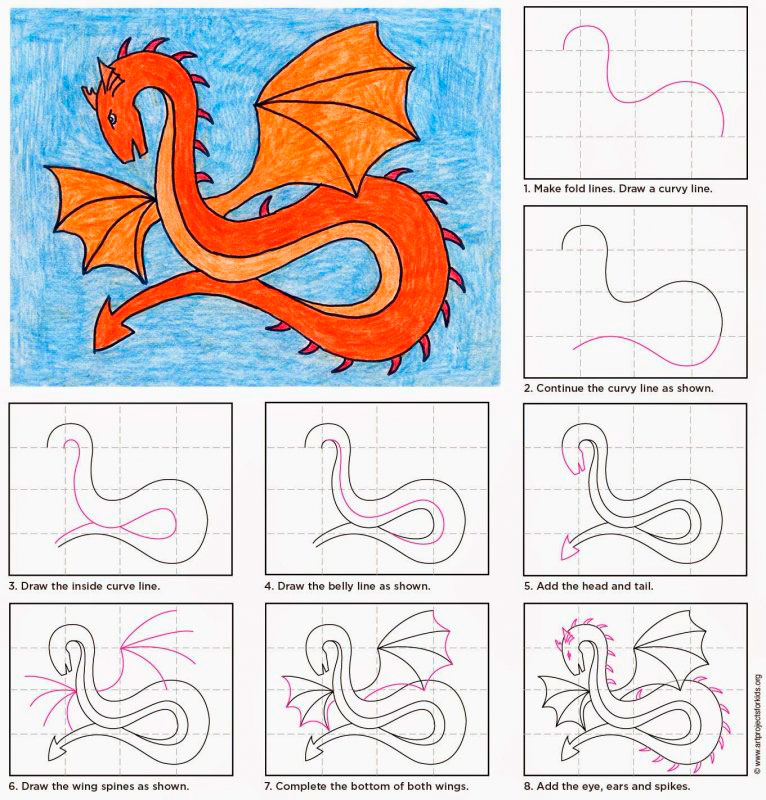 Нарисовать дракона поэтапно 11