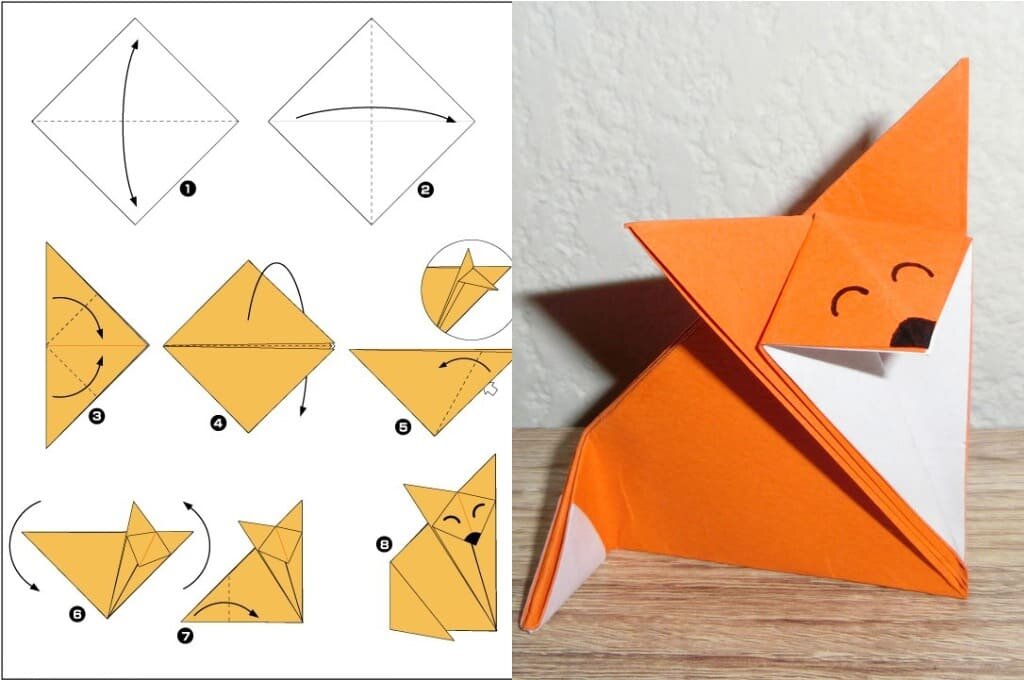 поделки оригами из бумаги поэтапно для начинающих 3