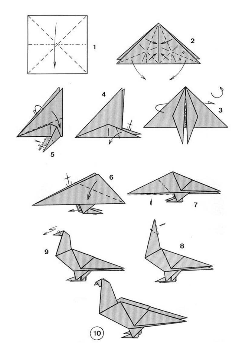 поделки оригами из бумаги поэтапно для начинающих простые 8