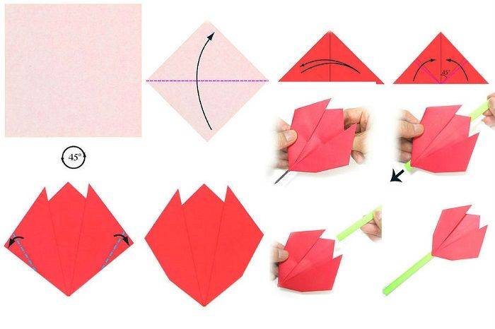 простые поделки оригами из бумаги поэтапно 11