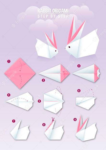 простые поделки оригами из бумаги поэтапно для детей 4-5 лет 9