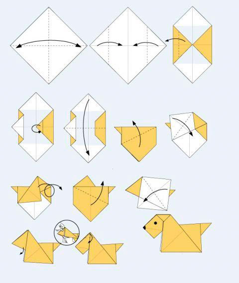 поделка оригами из бумаги животные