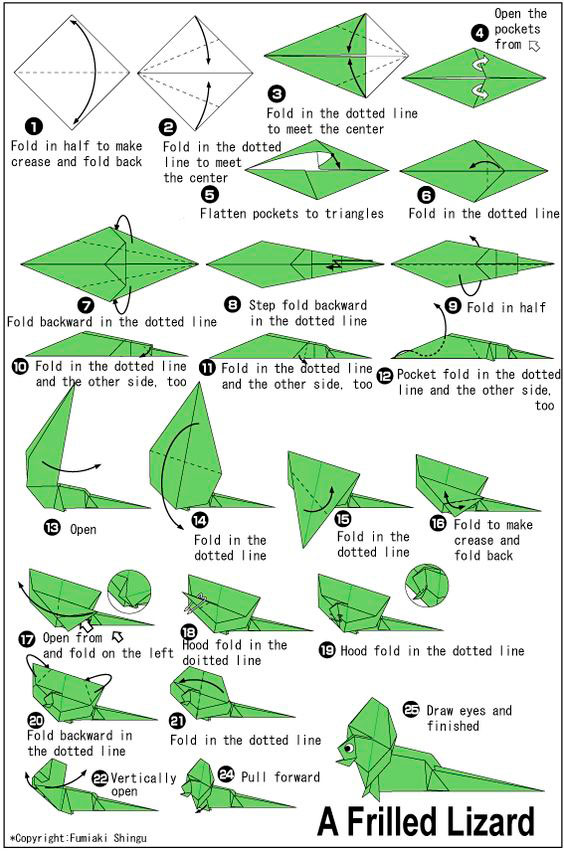 поделка оригами из бумаги животные для детей