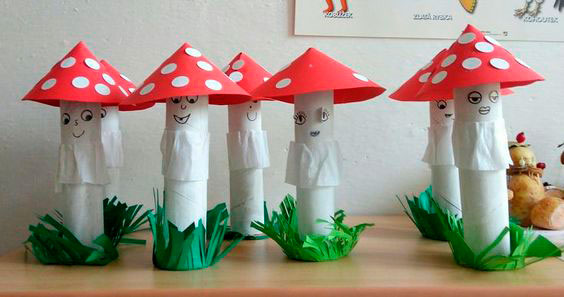 поделки грибы своими руками для детского сада из бумаги 2