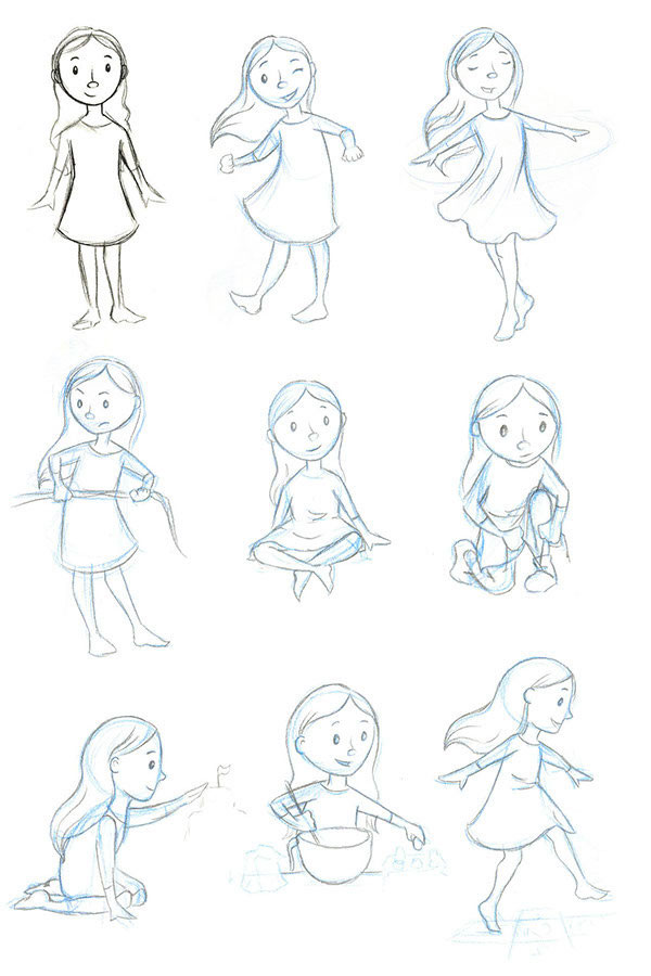легкие милые рисунки девочек для срисовки 8