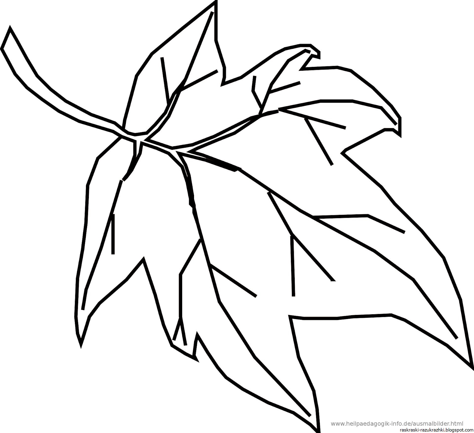осенние листья раскраска для детей распечатать шаблоны для аппликации 3