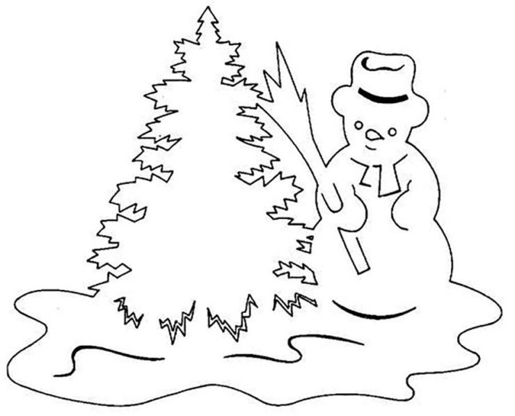 снеговик вытынанка шаблон для вырезания 10