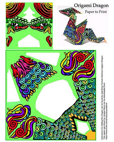красивый дракон оригами схема 4
