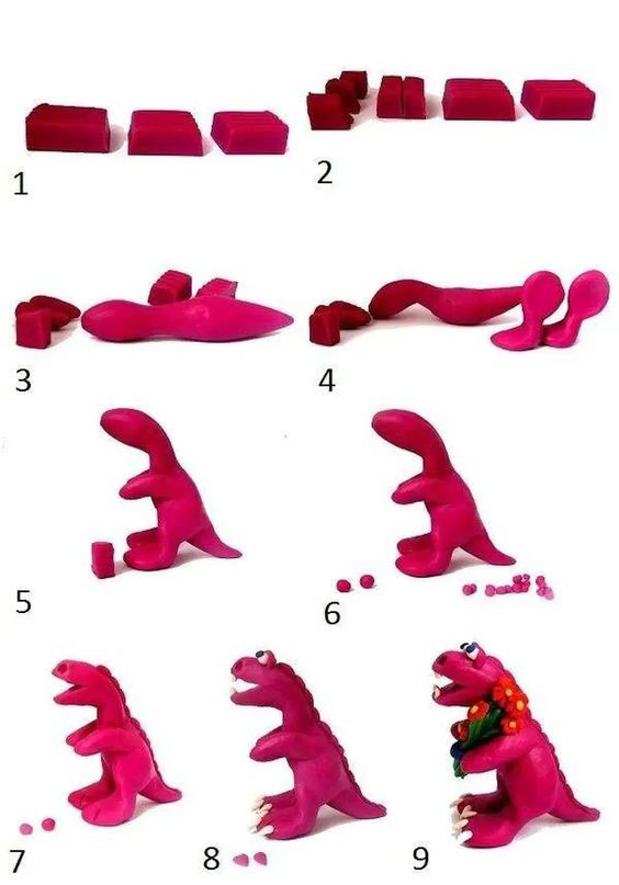 дракон из пластилина для детей пошагово для начинающих 5