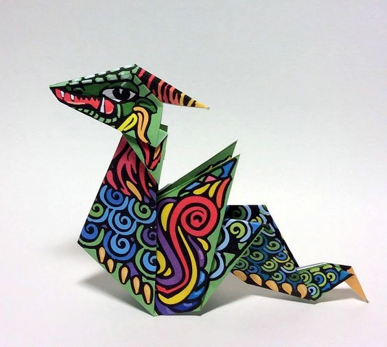 красивый дракон оригами схема 5