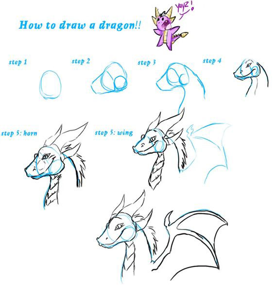 нарисовать дракона легко ребенку 8 лет 6