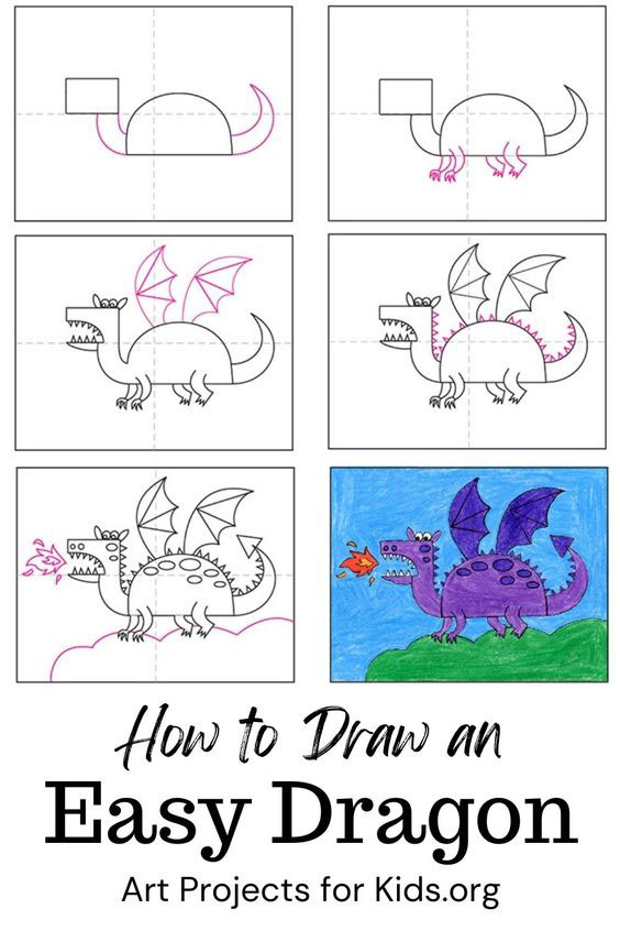 нарисовать дракона ребенку 10 лет 5