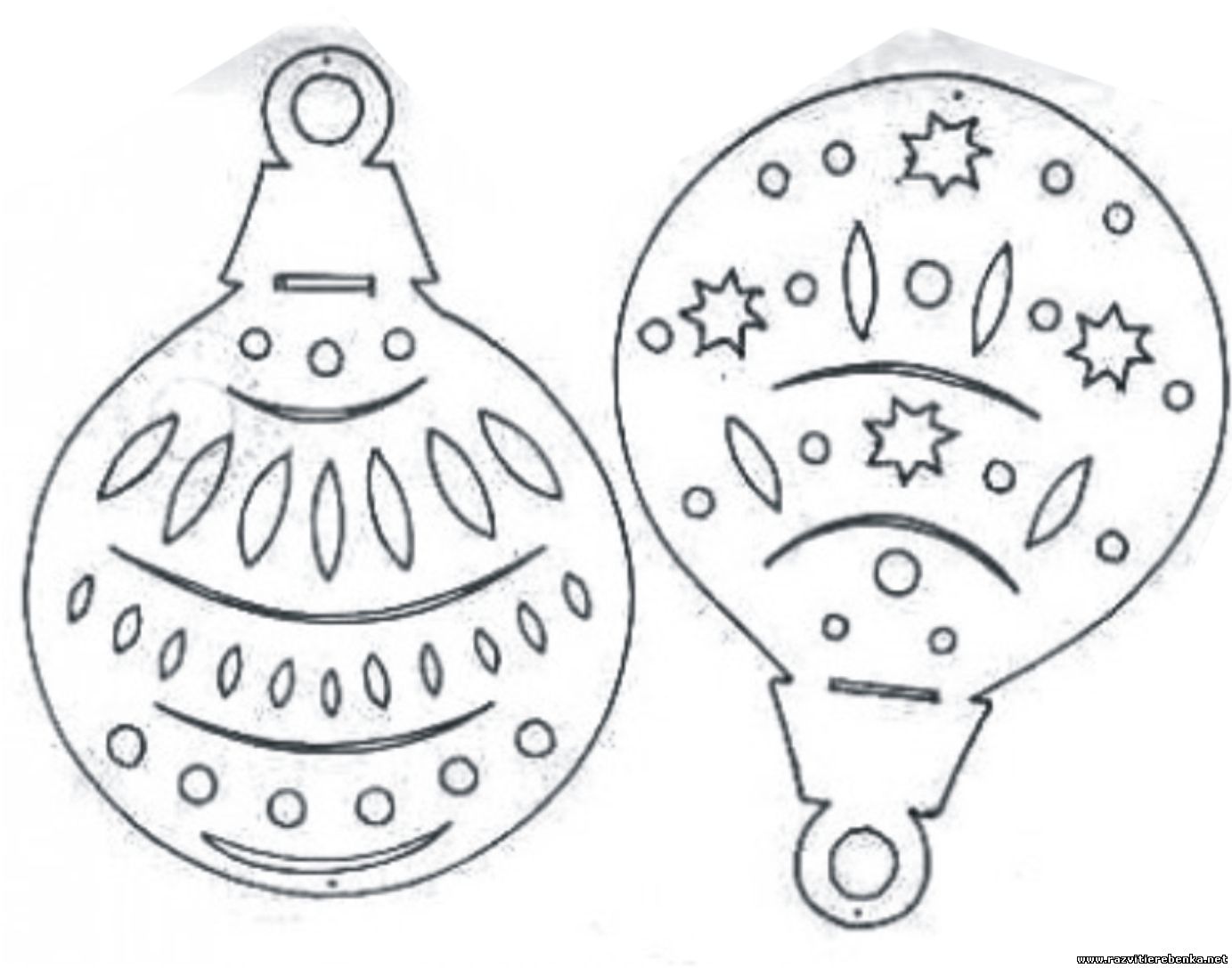 новогодние вытынанки игрушки на елку из бумаги распечатать 4