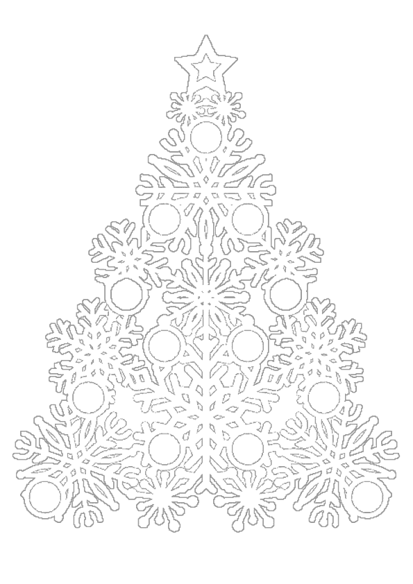 рисунок новогодние елки на окнах вытынанки для вырезания 10