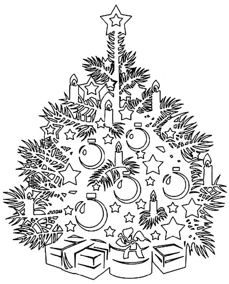 рисунок новогодние елки на окнах вытынанки 6