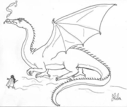 дракон Смауга из "Хоббита" рисунок