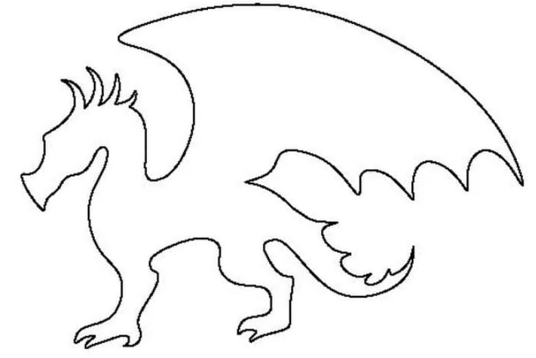 Шаблон дракона для вырезания из бумаги