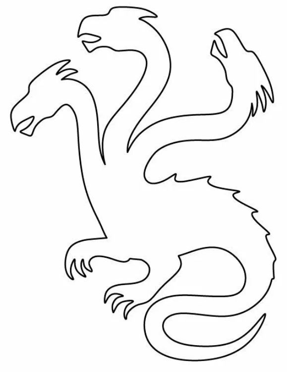 шаблон дракона для вырезания из бумаги распечатать для детей 4