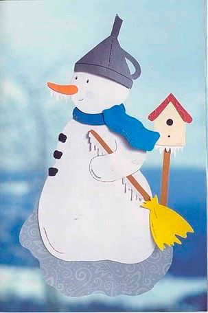 простой снеговик из бумаги в детский сад 3