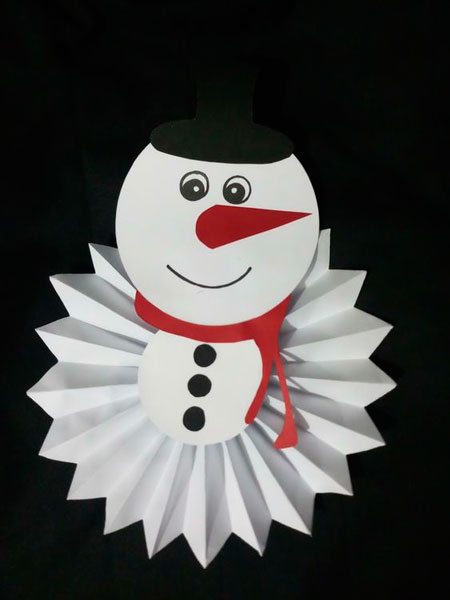 простой снеговик из бумаги в детский сад 4
