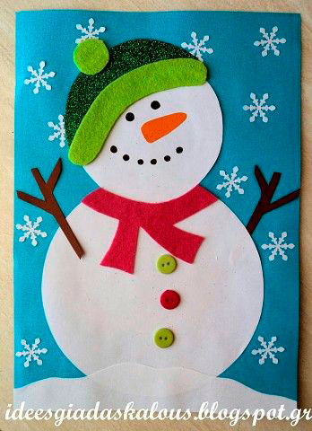 простой снеговик из бумаги в детский сад 7