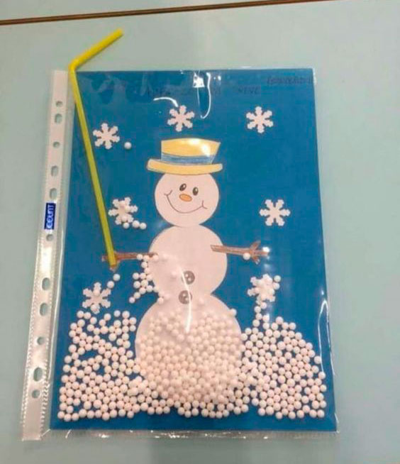 как делать снеговика из бумаги из кружочков 8