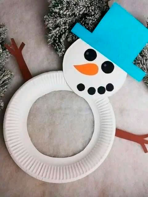 снеговик из бумаги в детский сад 2