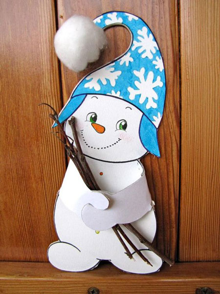 снеговик из бумаги в детский сад 8