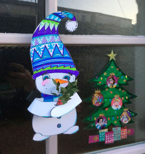 снеговик из бумаги в детский сад 9