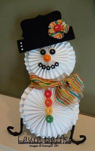 простой снеговик из бумаги в детский сад 