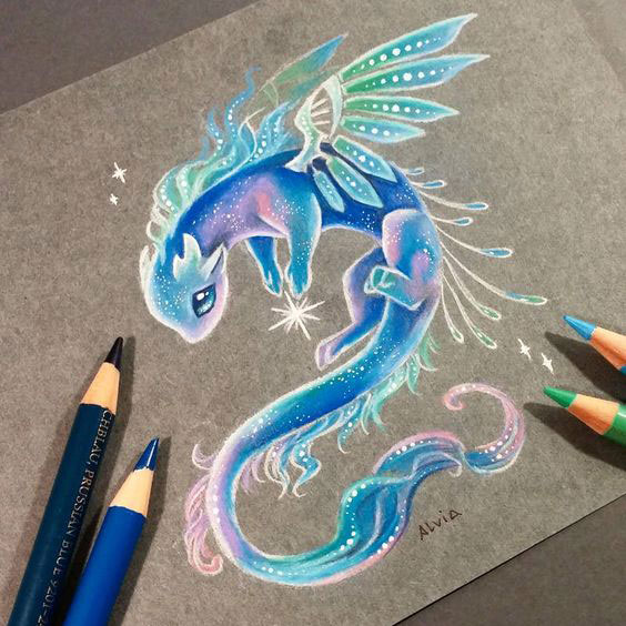рисунок дракона карандашом для срисовки начинающих 5